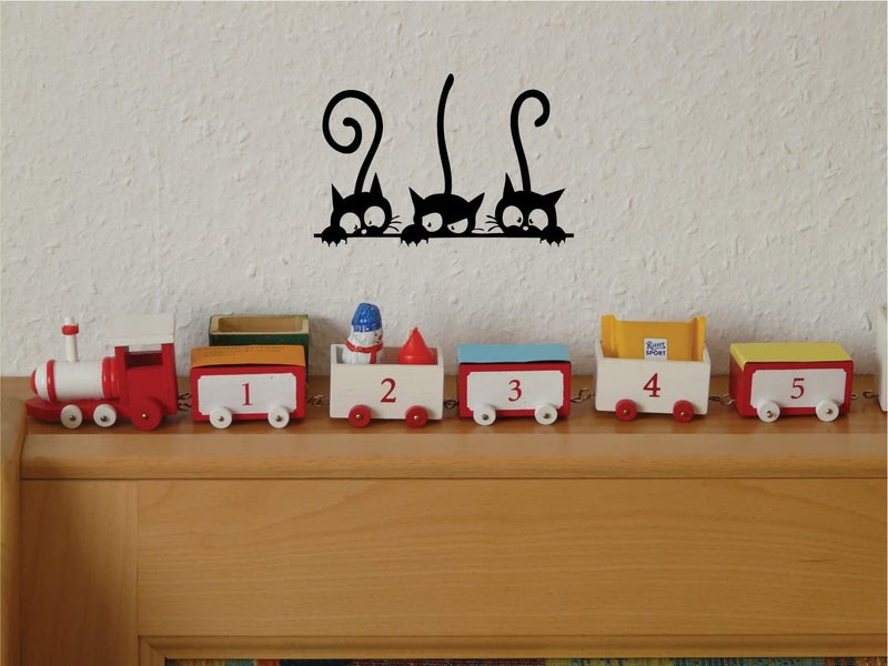 Decaltor Wall PVC Wall Sticker Decal Quote Art Vinyl Cat Pattern 8''Ã—12' Black - Image 5